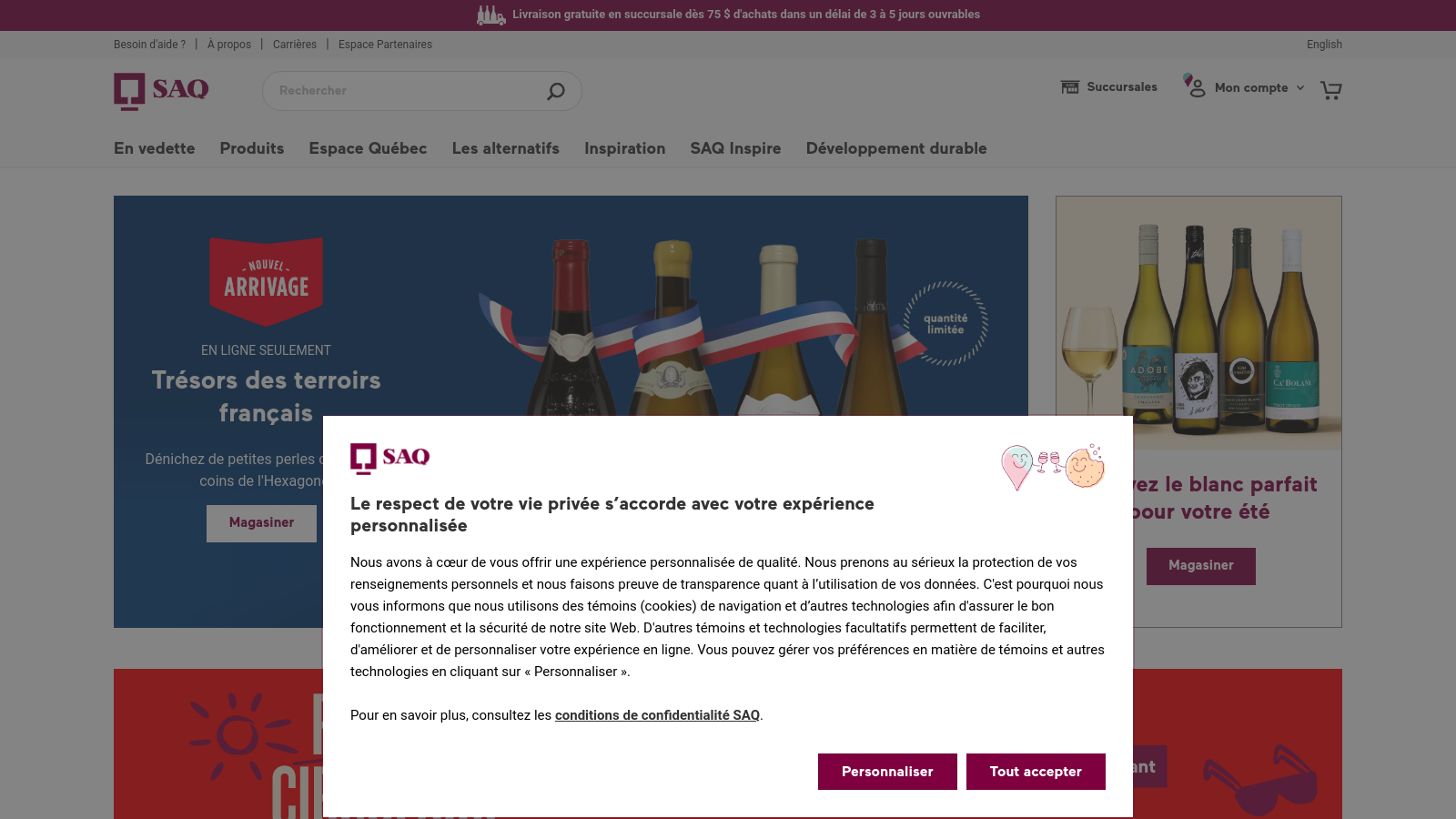 SAQ Côte Saint-Luc (Kosher Wine Section)
