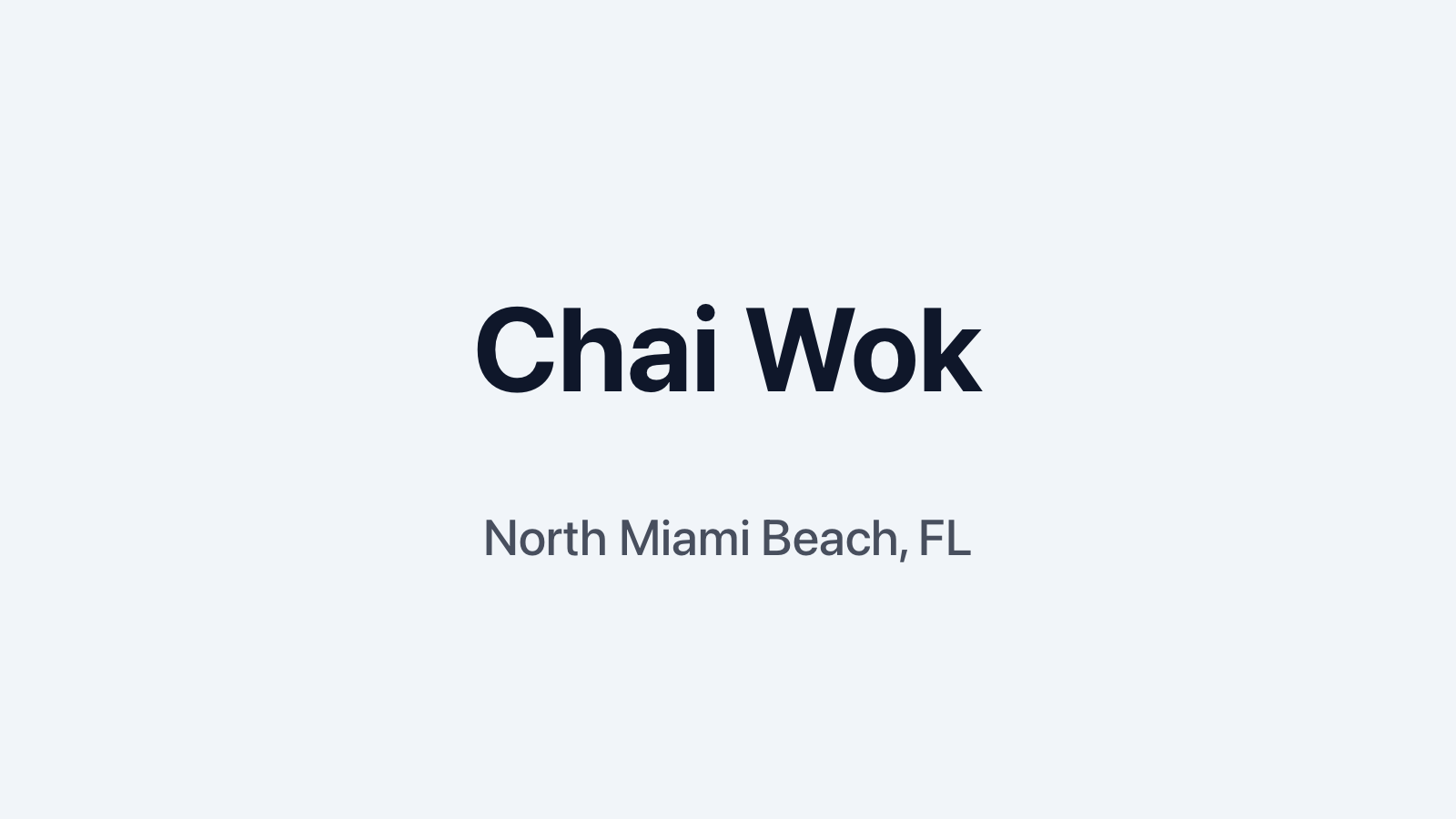 Chai Wok